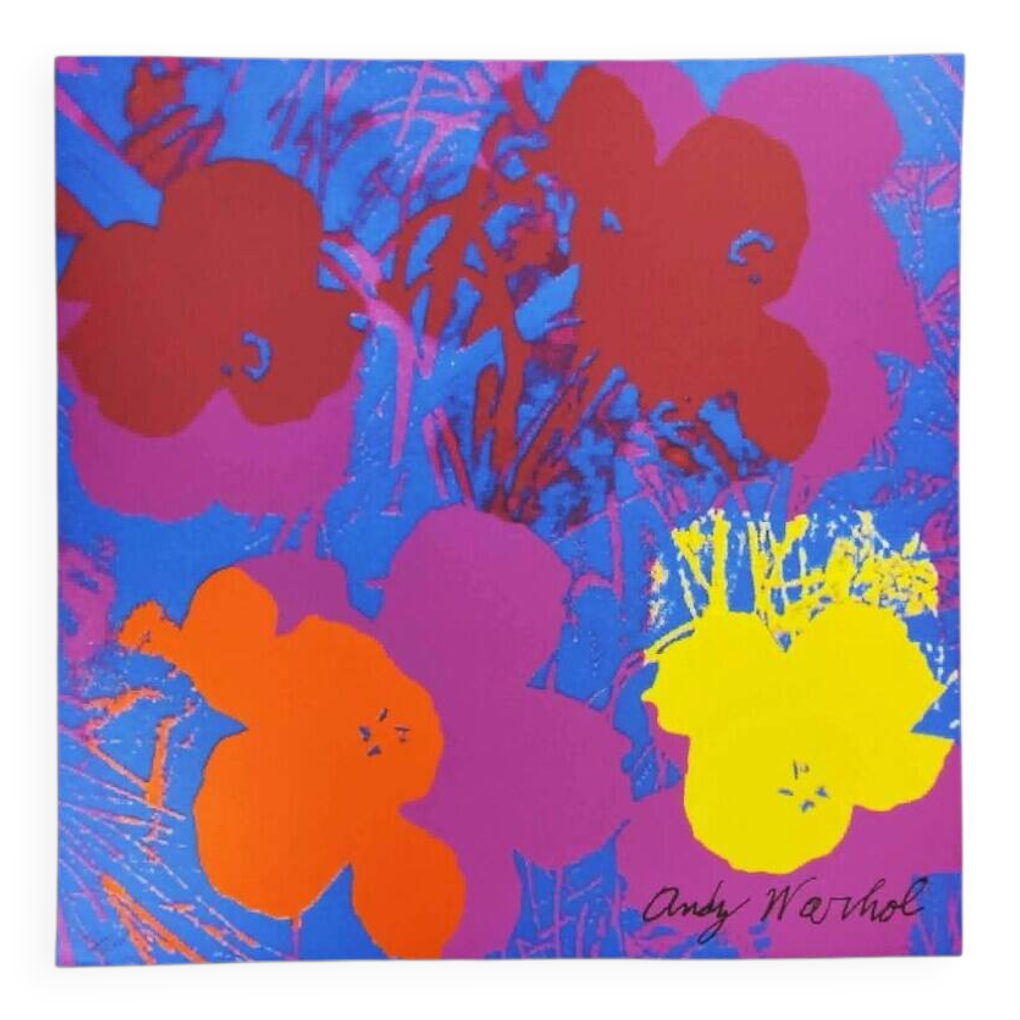 1980s Big Andy Warhol "Flowers" Purple Limited Edition Lithograph.