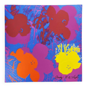 1980s Big Andy Warhol "Flowers" Purple Limited Edition Lithograph.