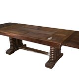 Large solid oak table by Joseph Savina 1950