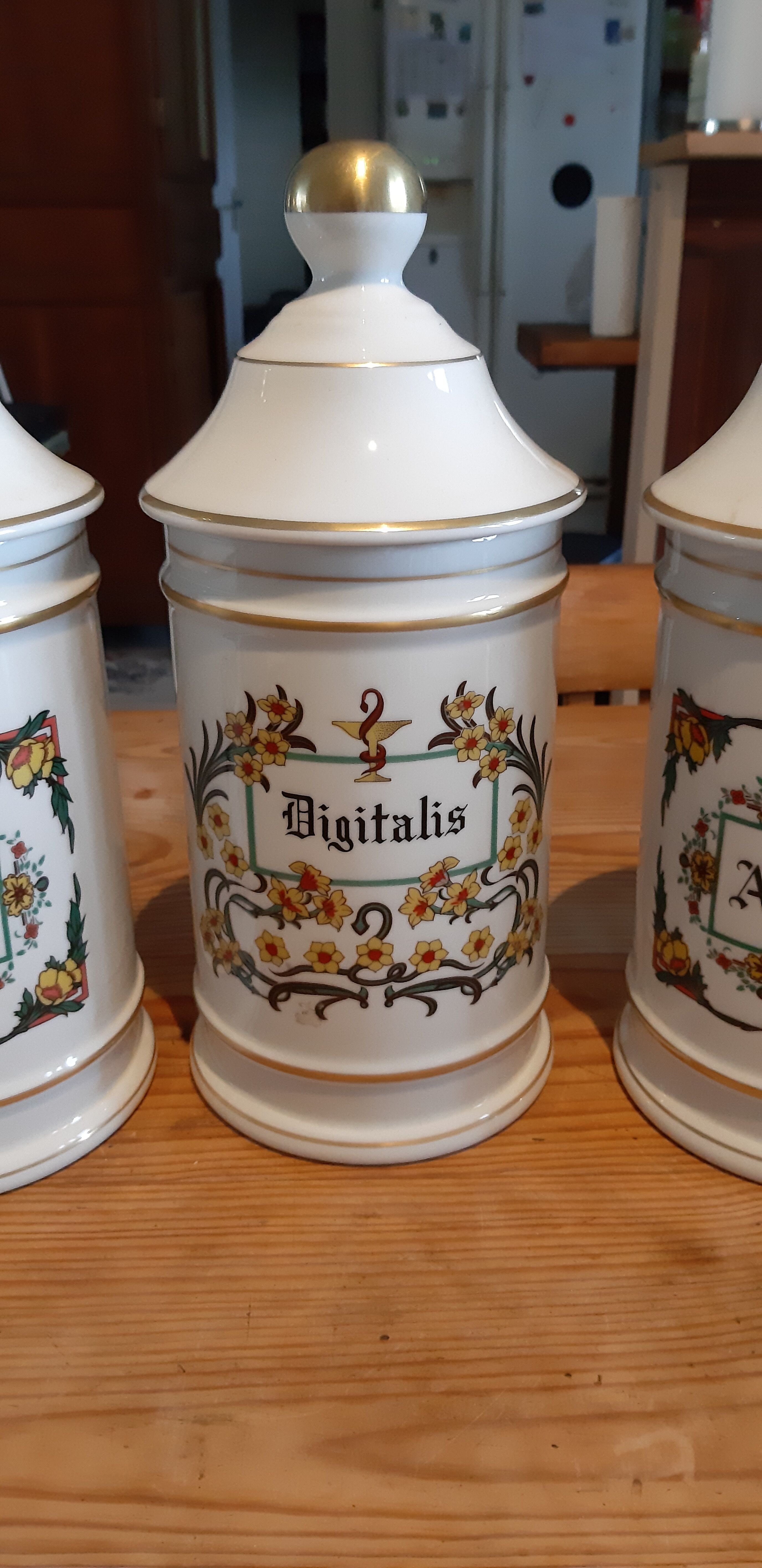 3 pots a pharmacy 19th in limoges porcelain claude caspenet