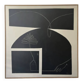 Grand tableau contemporain pièce unique technique mixte signé Hubert Mardi