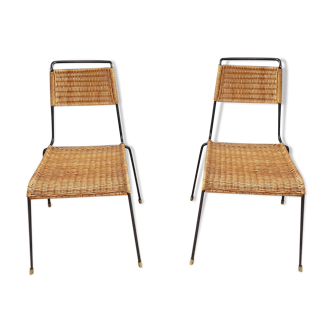 Metal and rattan chairs