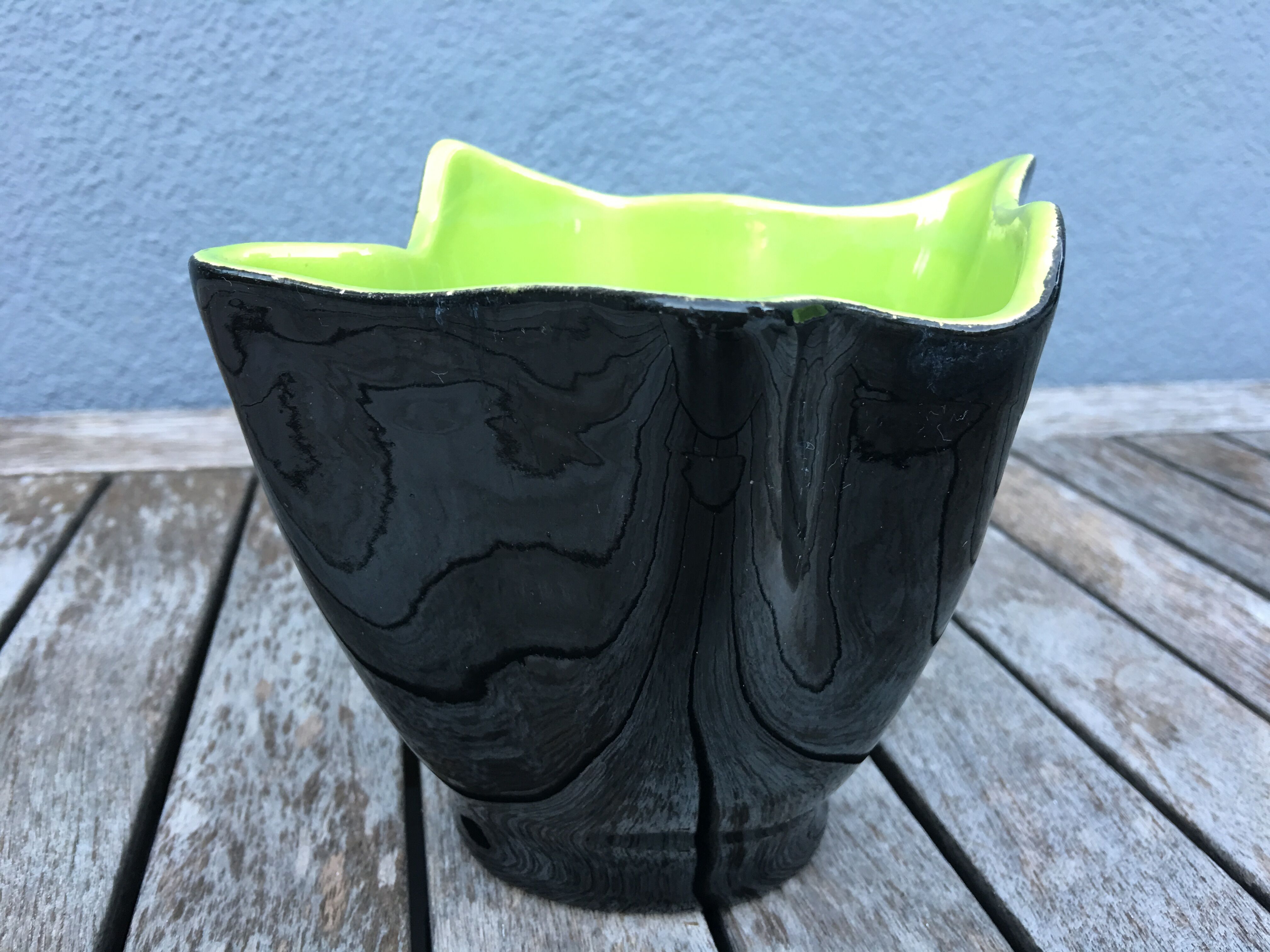 Two-tone folded ceramic vase, 1950/60