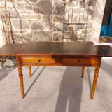 Green leather tray desk