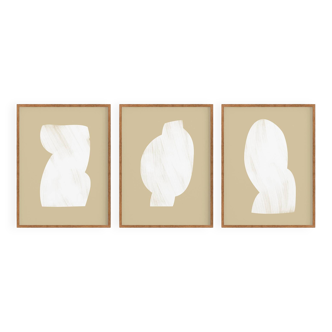 Set of 3 abstract giclee prints, 50x70