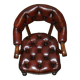Chesterfield captain's armchair William IV in restored leather with hardwood.