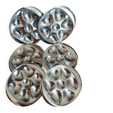 Set of 6 metal oyster plates
