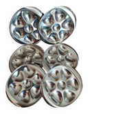 Lot de 6 assiettes huîtres  métal