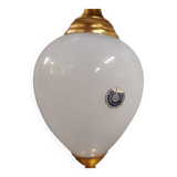 Lampe de table en laiton et opaline en forme de feuille d'ananas, années 1960