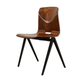4 Stackable Pagholz Galvanitas s22 industrial dinner chair in light brown, 1960s
