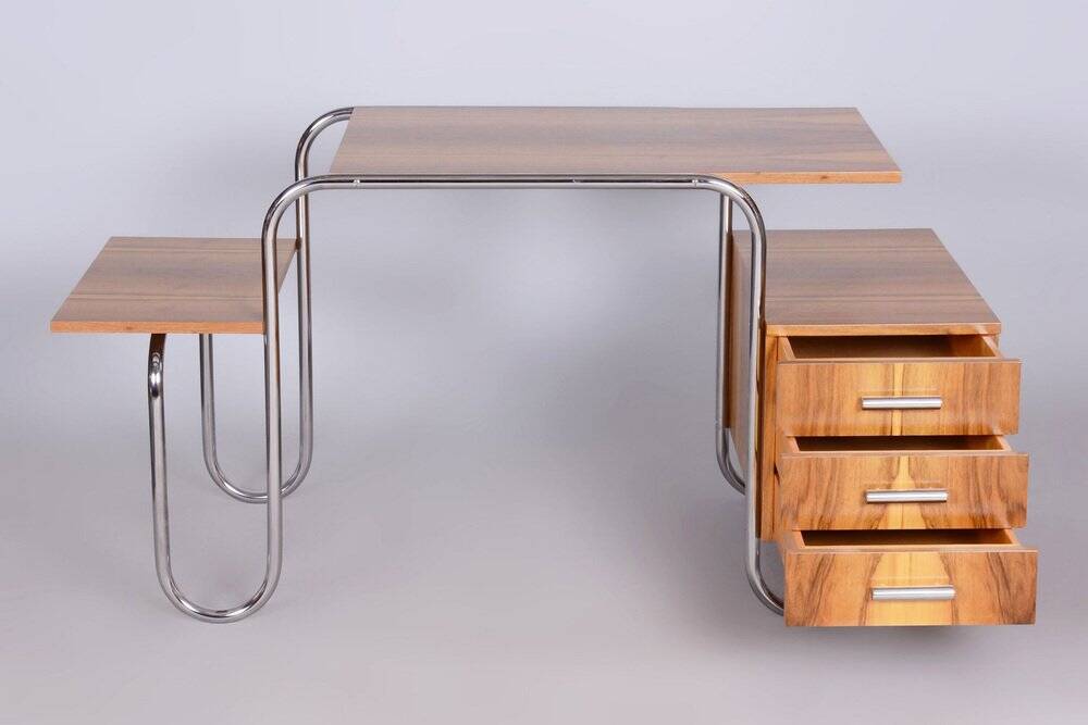 Czech Bauhaus Walnut Writing Desk by André Lurcat, 1930s