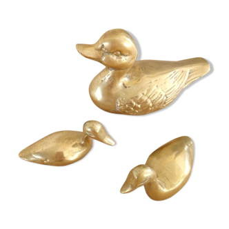 Canard et canetons en laiton