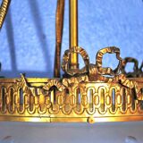 Bronze & glass pendant chandelier 1900s