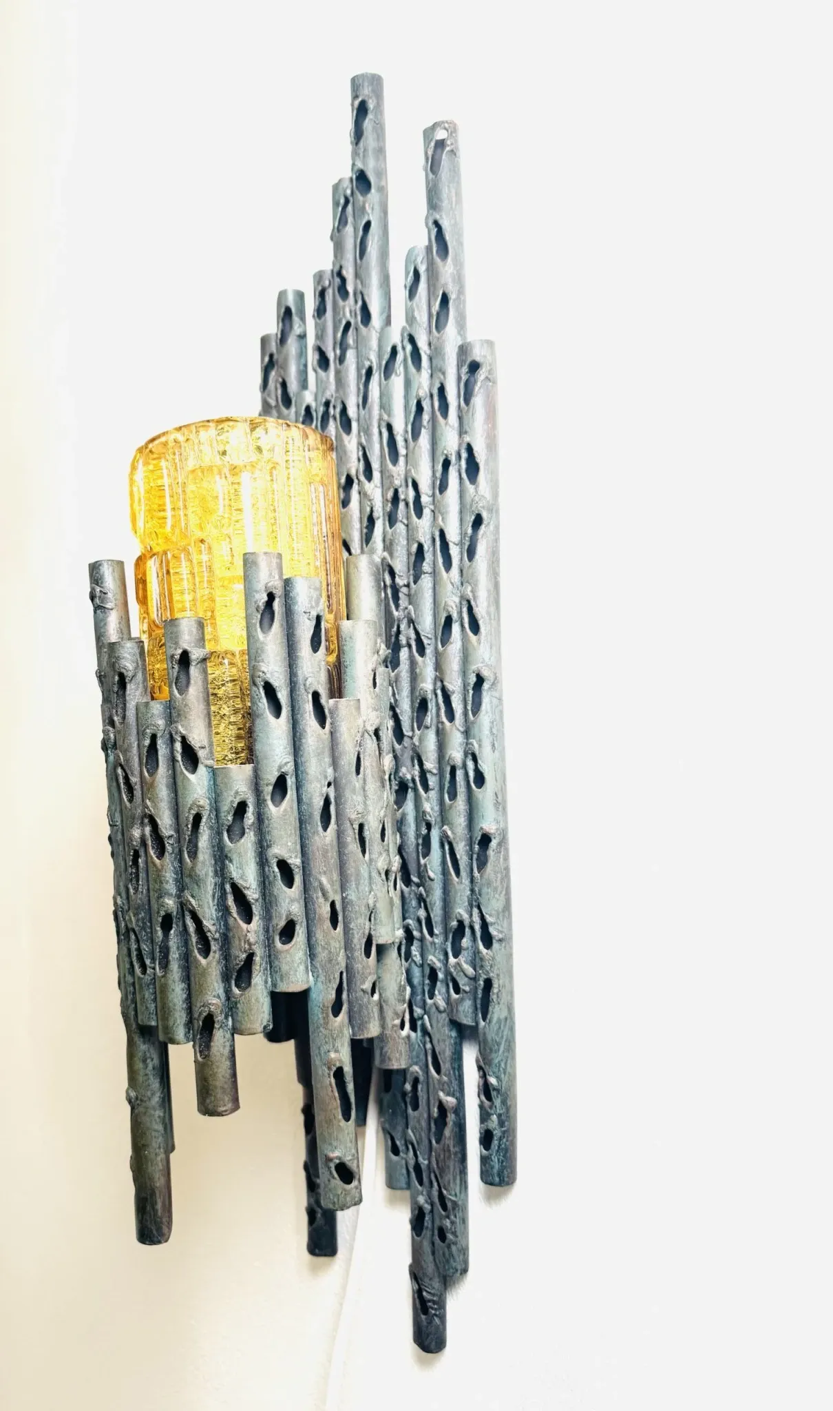 Brutalist Wall Lamp By Marcel Fantoni For Fantoni Studio Firenze, Italy, 1960S