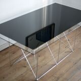 Max Sauze's "Dining Table" steel and glass, France, circa 1970