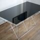 "Dining Table" by Max Sauze, steel and glass, France, circa 1970