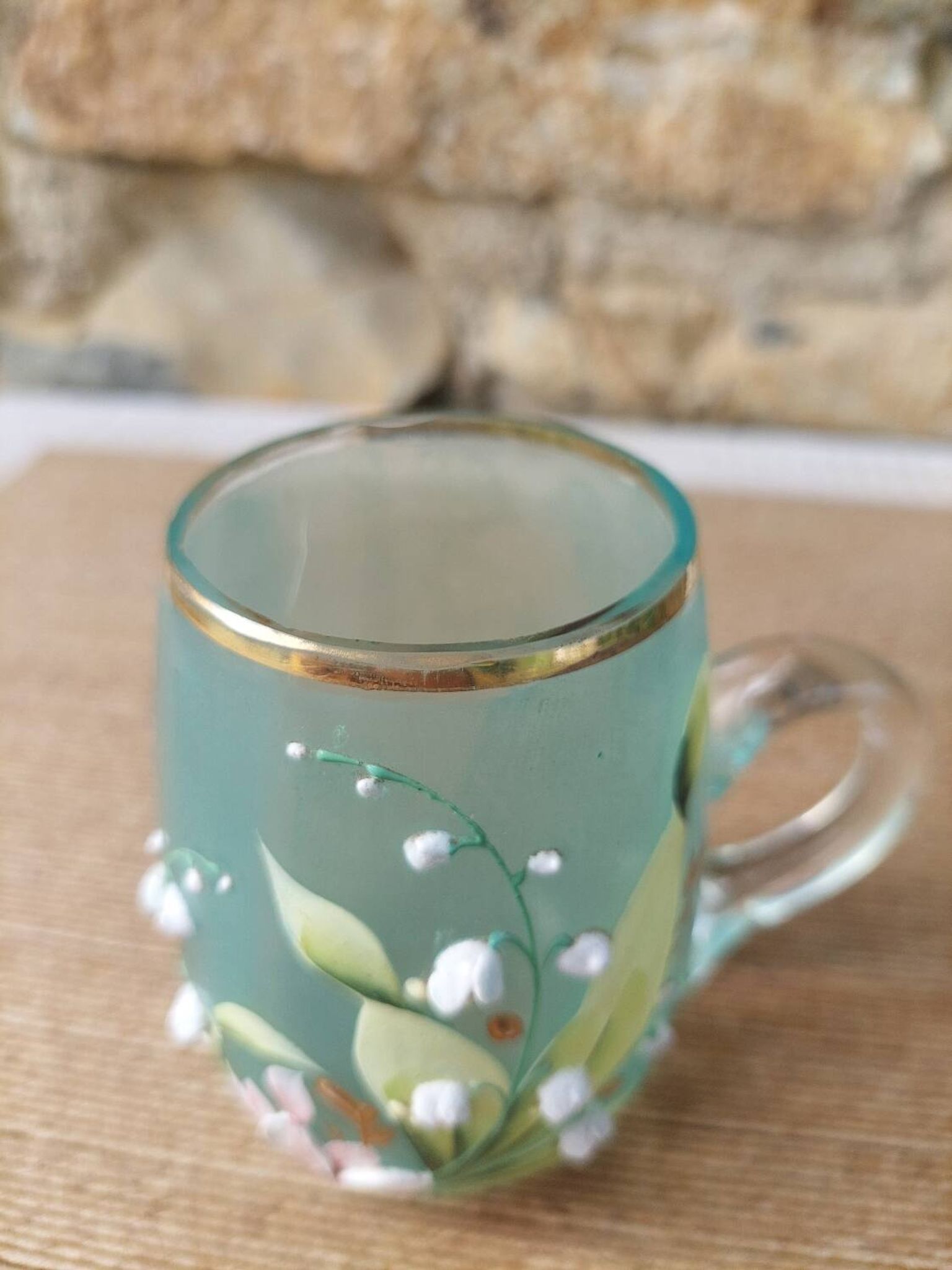Tasse/choppe en verre émaillé