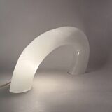 Lampe sculpturale en verre de Murano blanc, Barbini Italie 1970