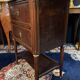 Small 19th century chest of drawers with 2 drawers and shelf between solid mahogany Louis
