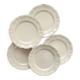 5 Sarreguemines ivory scalloped earthenware dinner plates