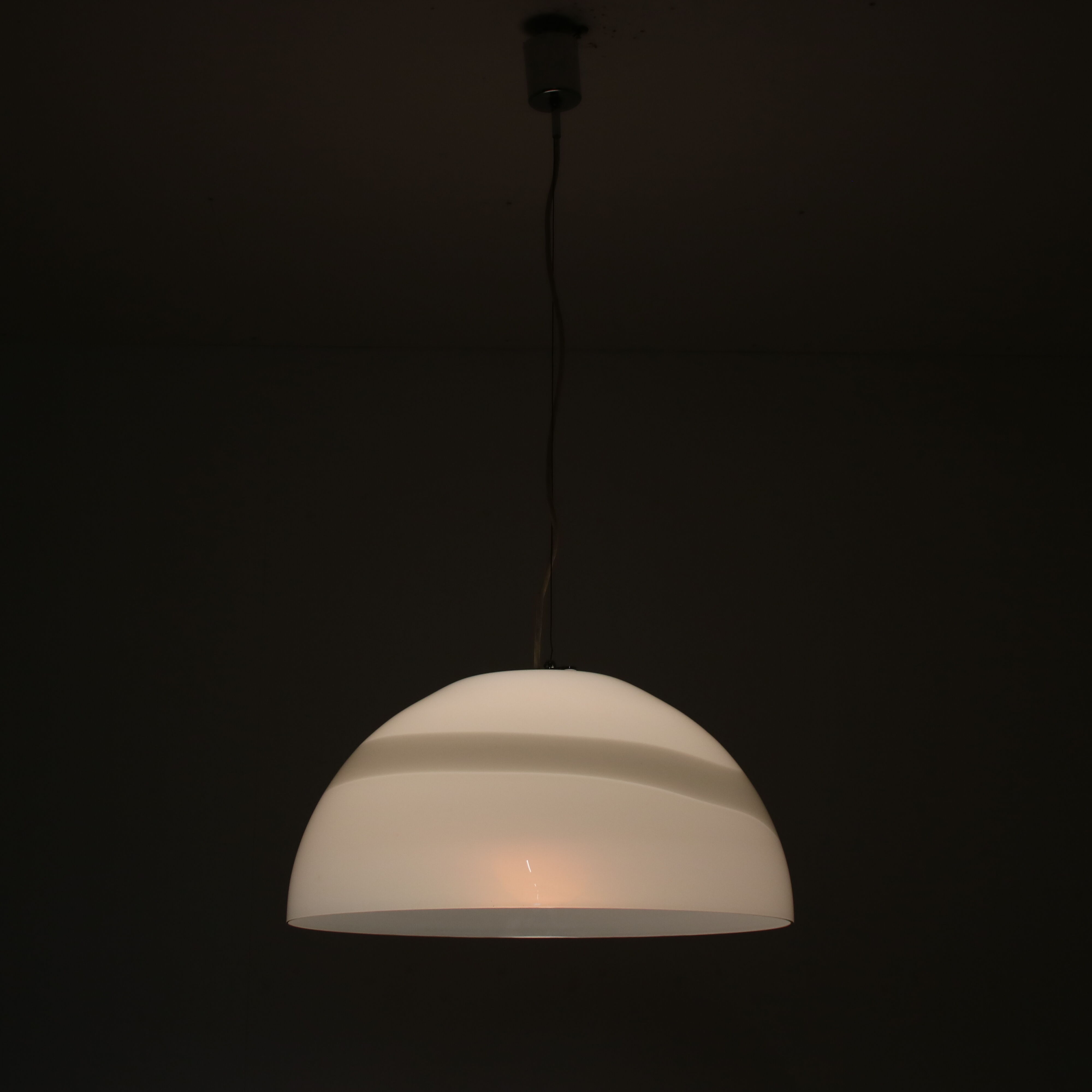 1970s glass hanging lamp by Leucos, Italy