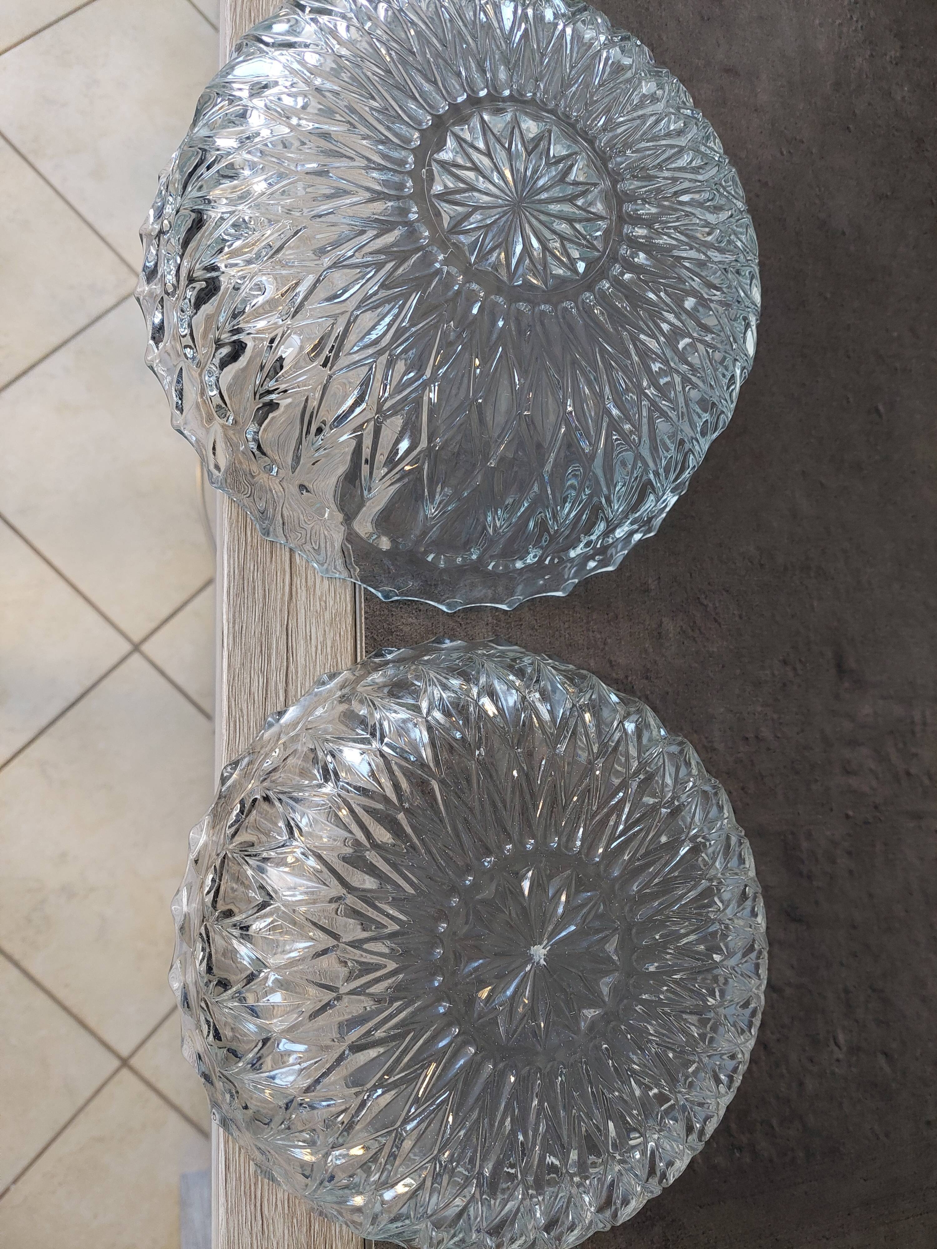 Vintage glass salad bowls