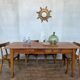 Old farmhouse table early XXth legs spindles solid wood