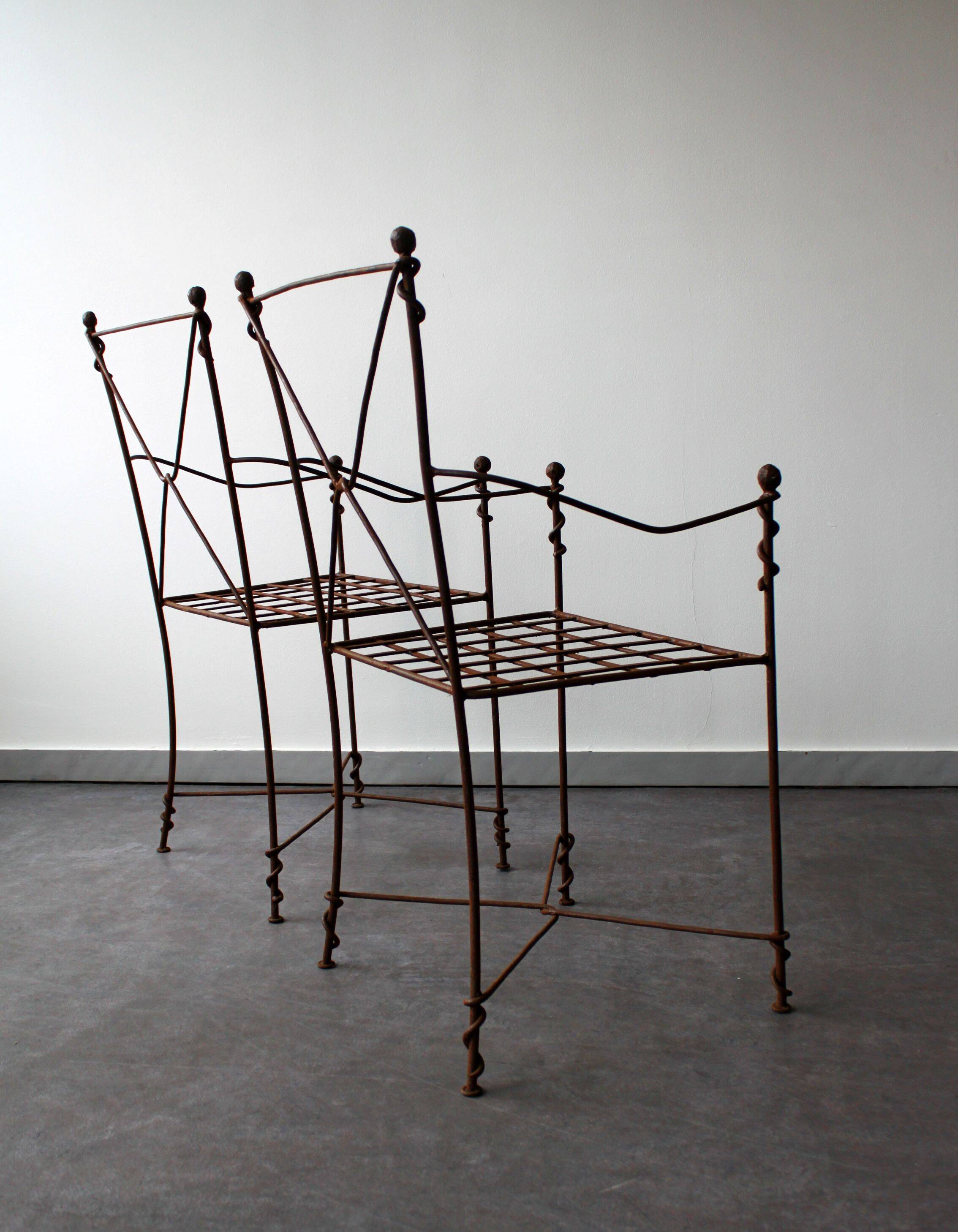 Wrought iron armchairs, Provençal style