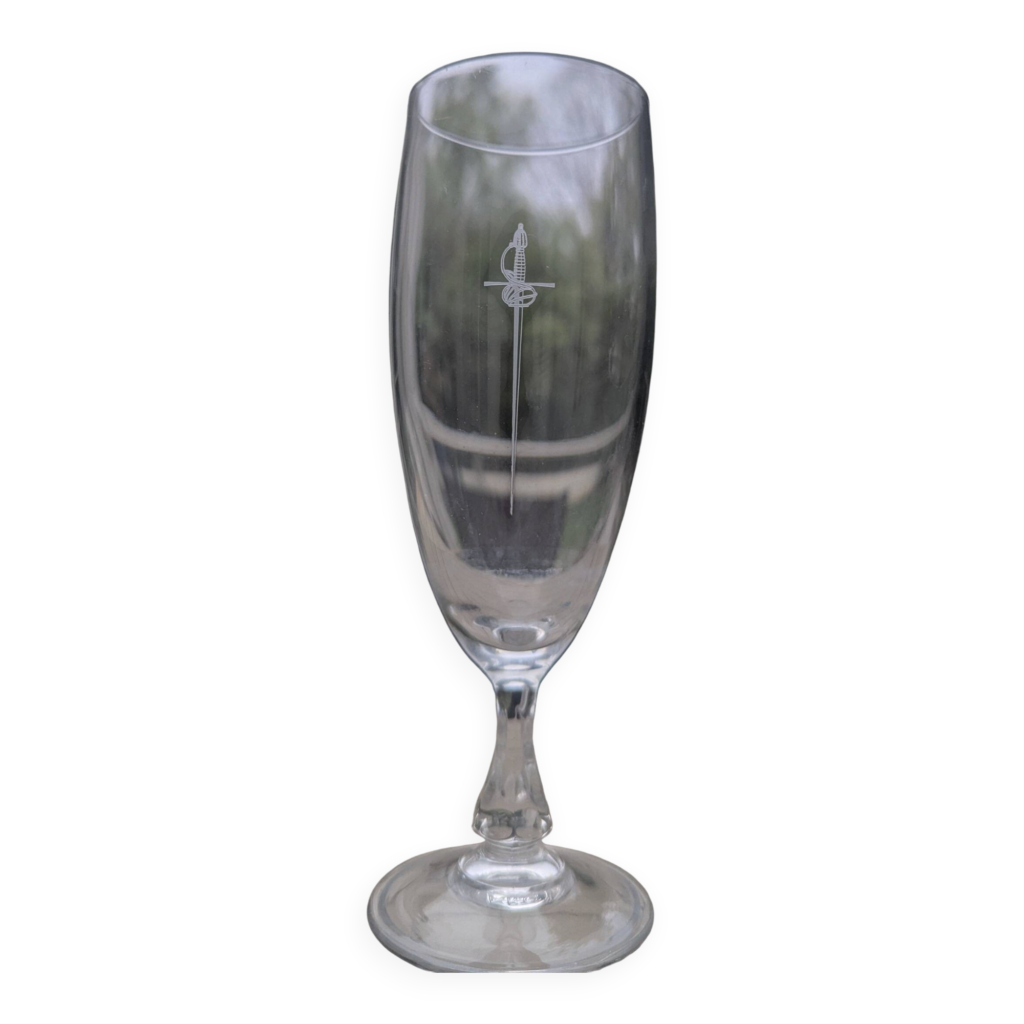 Lot de 2 flûtes à champagne / verres à dégustation gravés