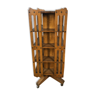 Revolving beech bookcase 1950