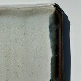 Trio of small rectangular serving dishes white and black Indonesian ceramic 21x16