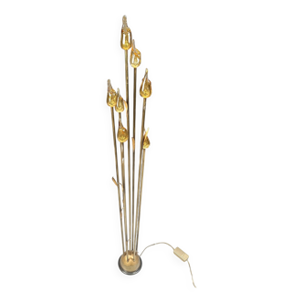 Murano glass leaf Floor Lamp, 1980s