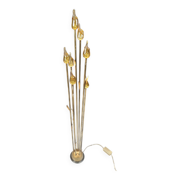 Murano glass leaf Floor Lamp, 1980s