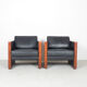 2 vintage Walter Knoll leather lounge chairs, 1970's