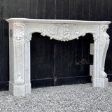 Impressionnante Cheminée De Style Louis XV En Marbre De Carrare Tres Fineme