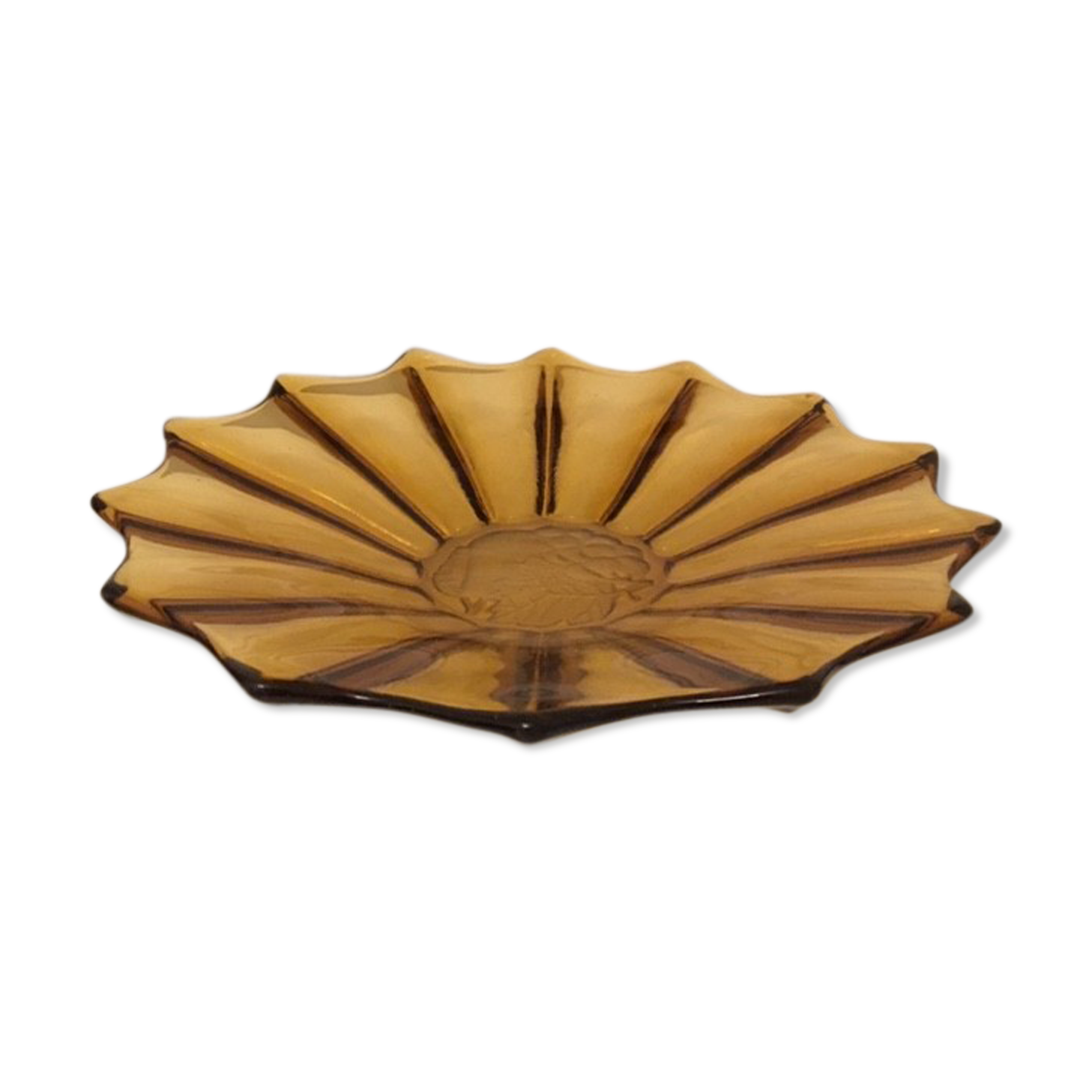 Mustard yellow glass fruit dish