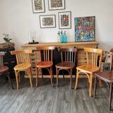 Series of 6 mismatched bistro chairs Mahieu and Luterma