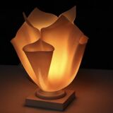 Beige crumpled plexiglass lamp Soleillade,  80s