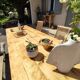 Solid pine table for 10 people.