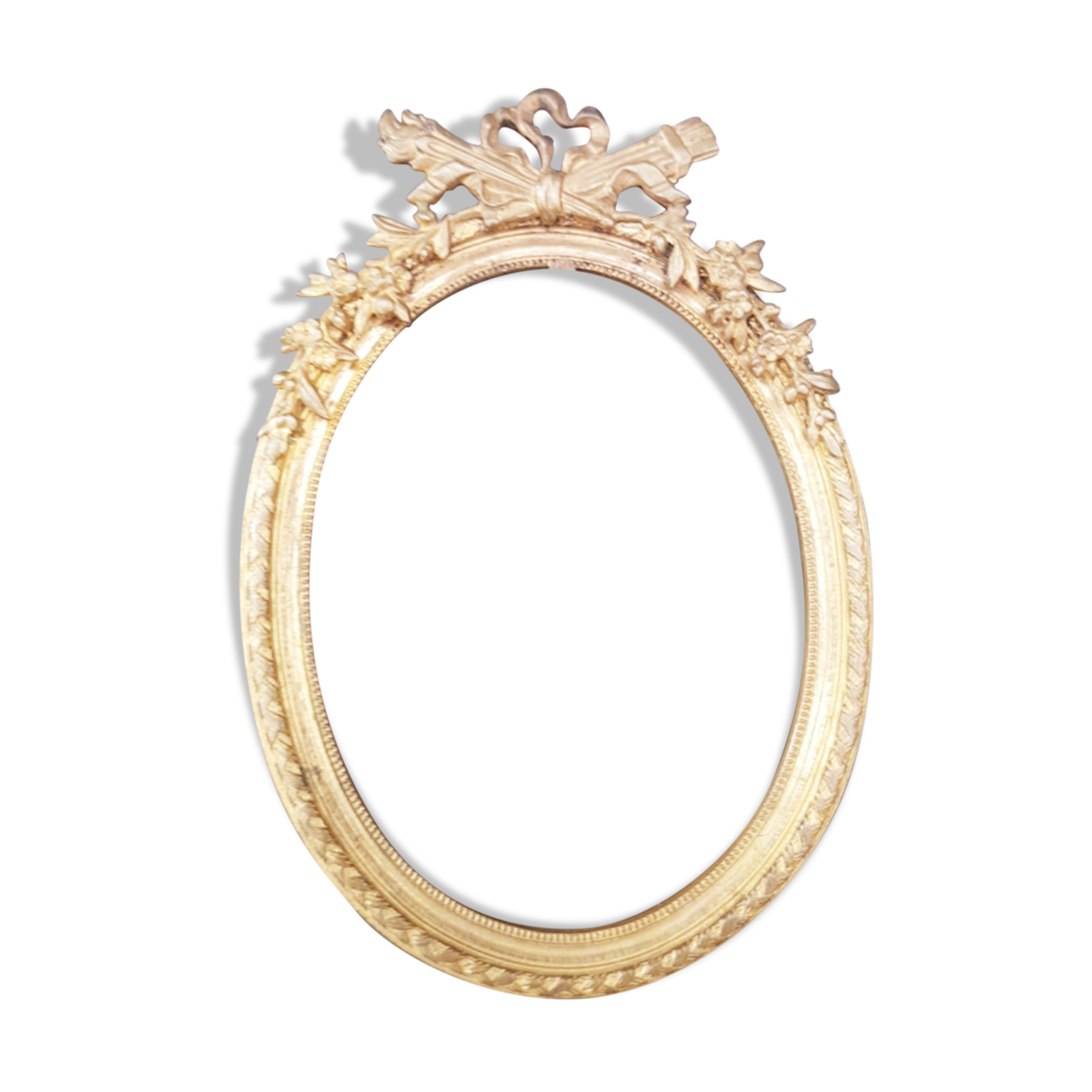 Old bronze oval format frame