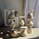 Large cream vase with double spiral handles in antique style, made of terracotta, H42 D3.