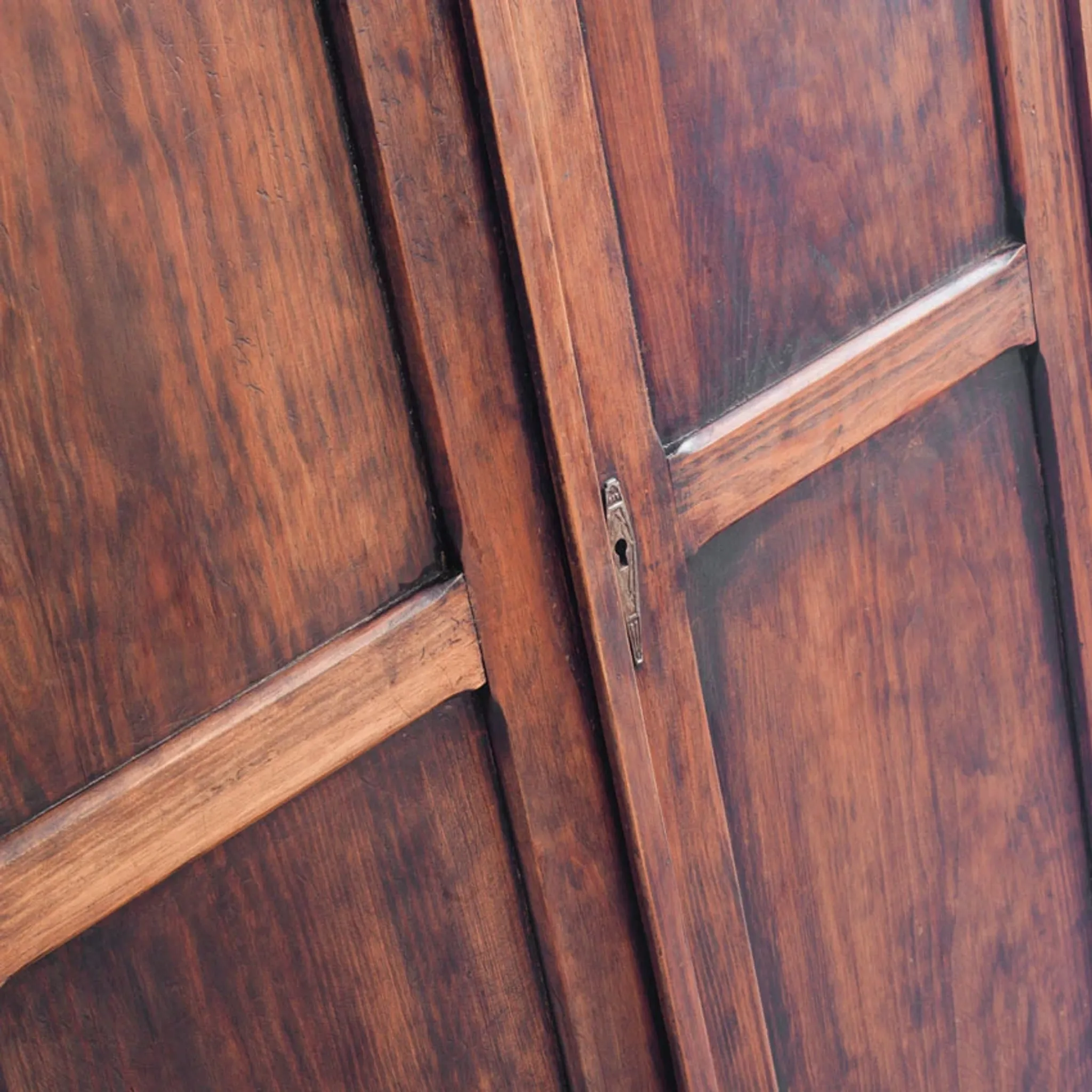Vintage Parisian wardrobe with two doors. Pine wood. France, 1950s.