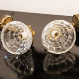 Pair wall light Murano faceted glass