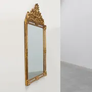 Mirror with Acanthus Crest and Marbled Borderby Deknudt, Belgium, 20th Cent