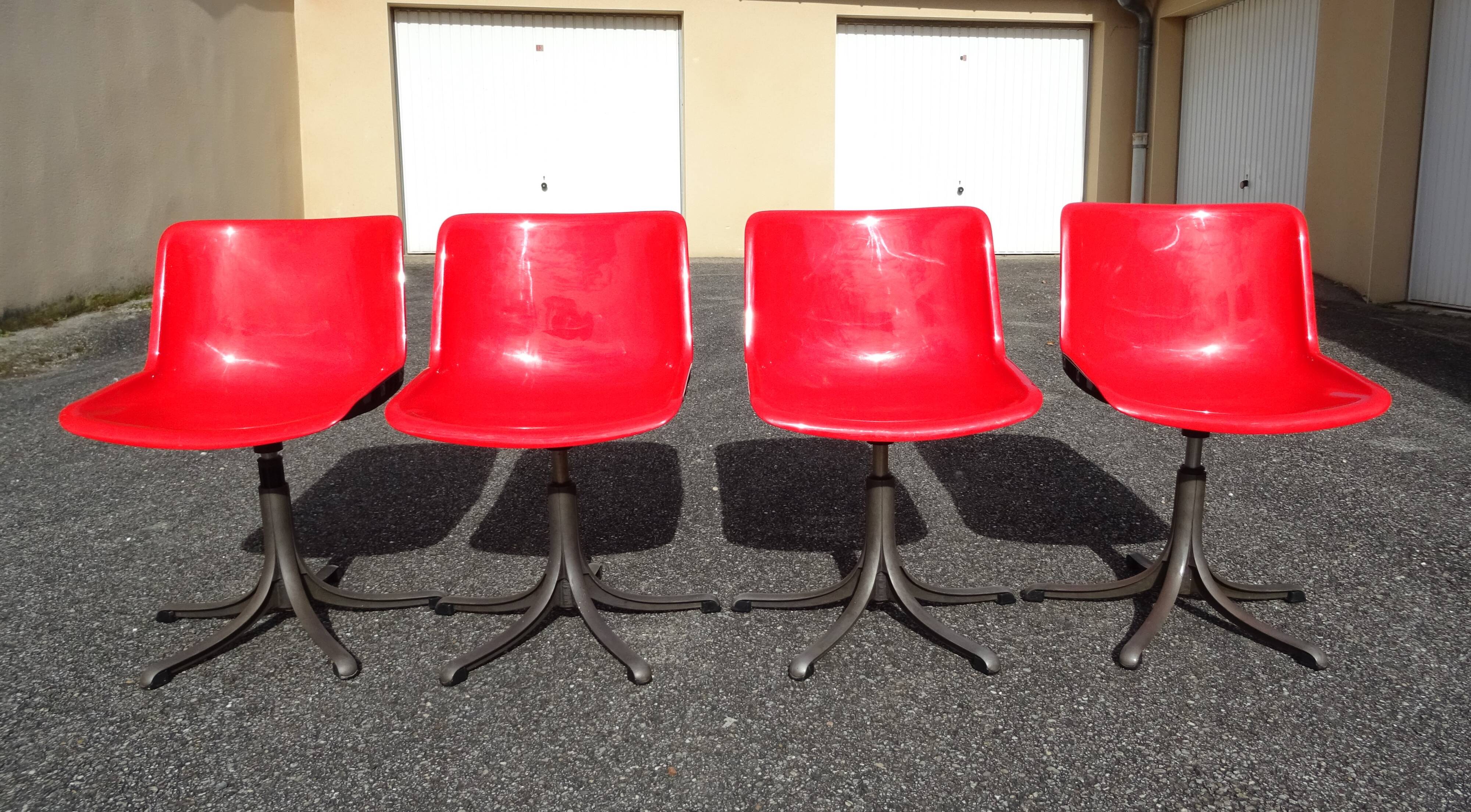 4 Modus chairs designed by Osvaldo Borsani for Tecno vintage