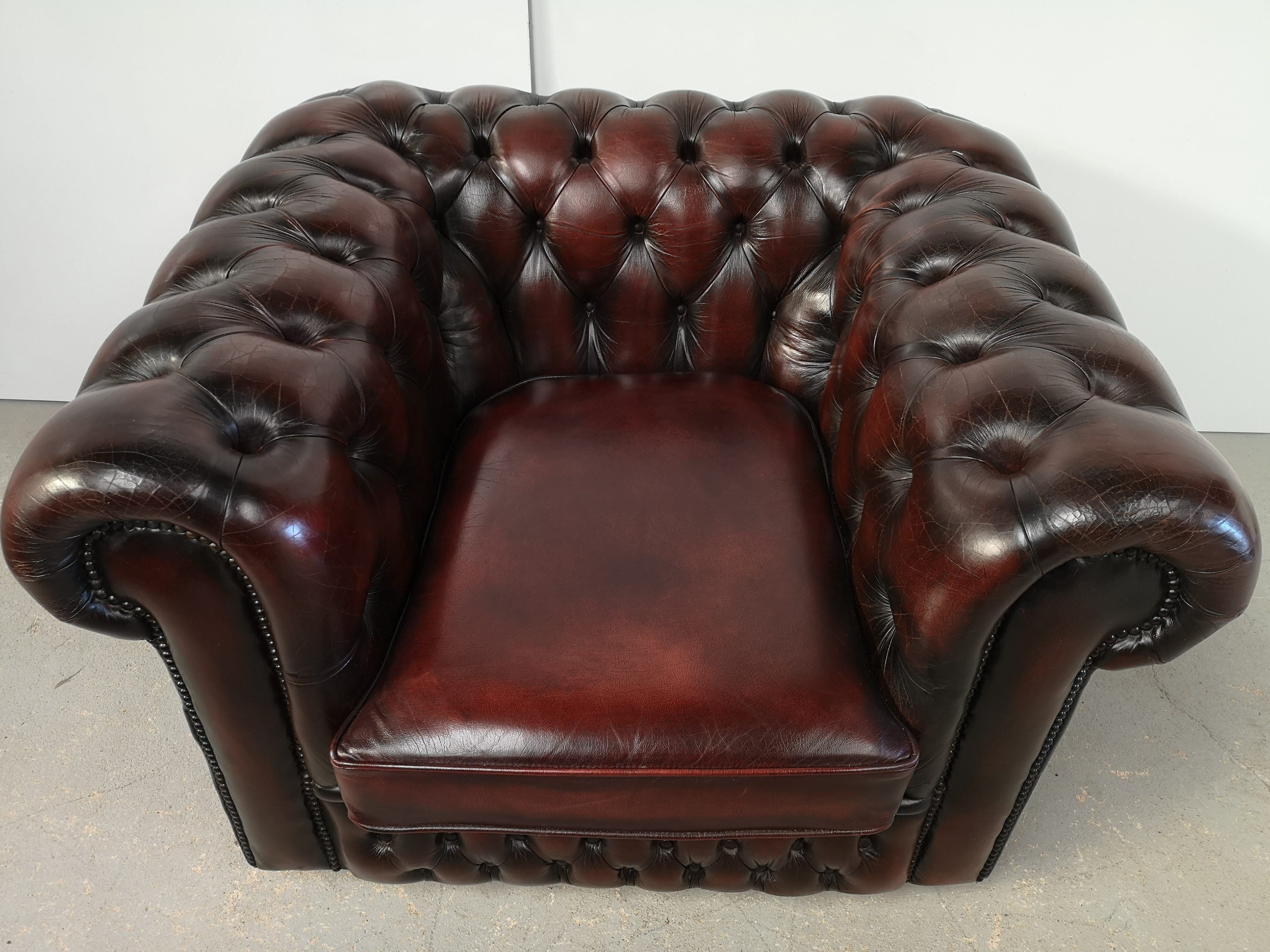 Armchair chesterfield mahogany leather English style