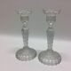 Set of 2 candlesticks in thick glass