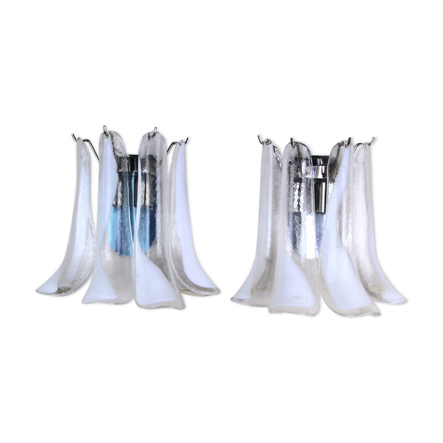 1970's Murano Glass Sconces, Mazzega, Italy - a Pair