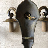 Paire appliques 1930 bronze doré