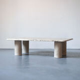 Table basse travertin Angelo Mangiarotti